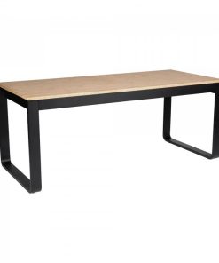 Tafel Flow Dinner zwart + houten blad